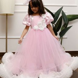 Foreverkidz Girls Rose Ivory Ruffle Elegance Gown-image-65