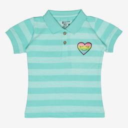 Bodycare Girls Striped Polo Collar Cotton T-shirt-picture-7