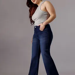 Miss Chase A+ Women Wide Leg High-Rise Light Fade Stretchable Jeans-image-6
