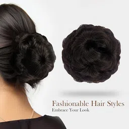 CRIBE Clip-In Wavy Flower Bun Hair Extension - Black - 6 inches-52