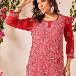 ADA Floral Embroidered Thread Work Thread Work Kurti-image-94