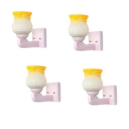 Somil Premium Designer Glass Wall / Night Lamp Elegant & Stylish Dcor Accent for Modern Interiors, color- Yellow, White, Size- 20 X 25 X 23.5 CM-image-32