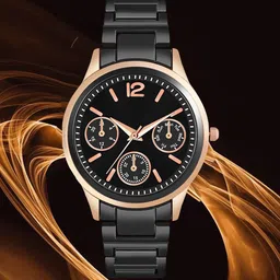Gopal Shopcart Unisex Embellished Stainless Steel Bracelet Style Analogue Watch NK 317RG-image-78