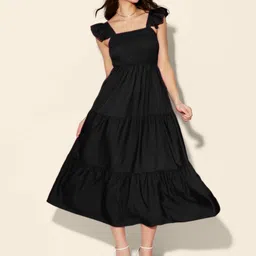 QIOA Crepe A-Line Maxi Dress-image-91