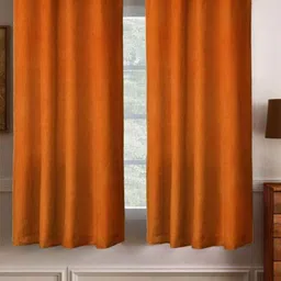 BELLA TRUE Orange 2 Pieces Regular Window Curtains-image-22