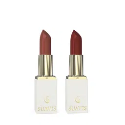 SUAVIS Set Of 2 Matte Cream Bullet Lipstick 101 Rose & Shine And 106 Red Flame - 8 ml Each-13