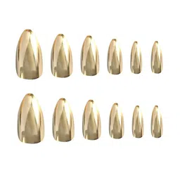 PRIVIU Set Of 12 Reusable Chromatic Nail With Application Kit - Lemon Gold image 2