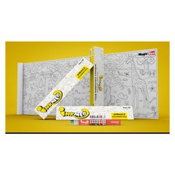 Inkmeo Reusable Animals Colouring Roll - Yellow White-20
