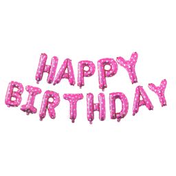 Amfin Happy Birthday Letter Foil Balloons Pink - Pack of 13-24