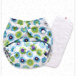 Babyhug Free Size Reusable Cloth Diaper With Insert Floral Print - White-12