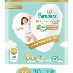 Pampers Premium Care Pants, Double Extra Large size baby diapers (XXL), 30 Count, Softest ever Pampers pants-20