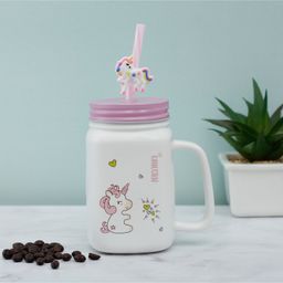 A Vintage Affair Unicorn Ceramic Mason Jar -400 ml-17