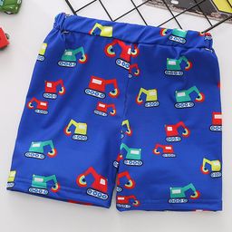 Kookie Kids Knee Length Shorts Vehicle Print - Blue-image-91