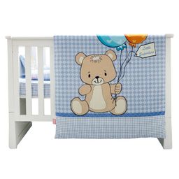 Infantso Premium Crib Bedding Set Teddy Bear Print Large Pack of 7 - Blue-picture-28