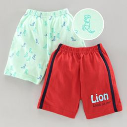 Tango Knee Length Printed Shorts Pack of 2 - Green Red-image-3