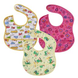 babywish Food Catcher Printed Bib Pack of 3 - Yellow, Pink, Orange-image-6