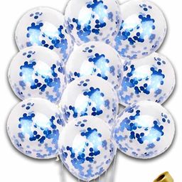 Shopperskart Confetti Balloons with Ribbon Blue - Pack of 11-image-51