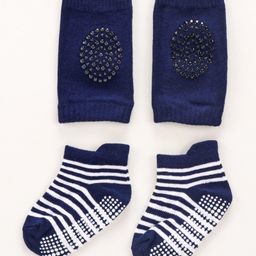 Baby Anti-Slip Knee Pads & Socks - Navy Blue-image-64