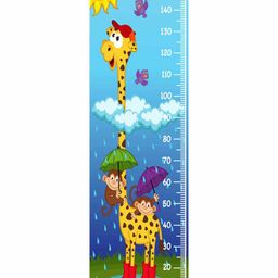 WENS Giraffe Print Height Measurement Wall Sticker - Multicolor-image-34