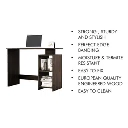HEXA RED Brown Engineered Wood Study Table For Work From Home Students & Computer Table image 2