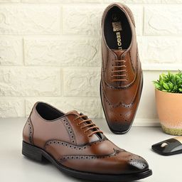 Eego Italy Men Padded Formal Brogues-image-79
