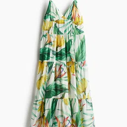 H&M Women Floral Printed A-Line Midi Dress-image-96