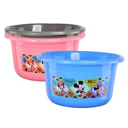 Kuber Industries Blue & Grey 3 piece Abstract Plastic Bath Accessories Set-89