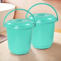 Kuber Industries Green 2 Pieces Buckets With Lids 18 L Each-image-18