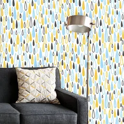 ArtzFolio Printed UV-Resistant Anti-Bacterial Kids Colored Rain Peel & Stick Wallpaper-image-97