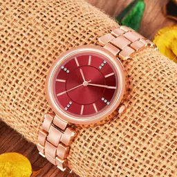 WATCHSTAR Women Dial & Stainless Steel Straps Analogue Watch red dial ladyWC-image-85