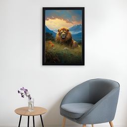 Giftii Blue & Brown Printed Wooden Framed  Wall Art-image-69