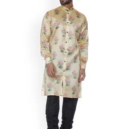 VEERA PARIDHAAN Men Floral Printed Regular Kurta with Churidar-image-35
