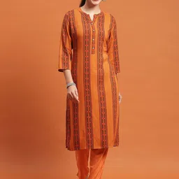 Shree Geometric Printed Notch Neck Straight Kurta-picture-23