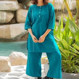 MIRCHI FASHION Embroidered V-Neck Tunic With Trousers Co-Ords-image-1