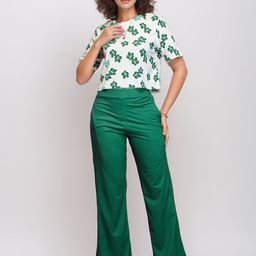 DressBerry Floral Printed Round Neck Top With Trousers Co-Ords-image-15