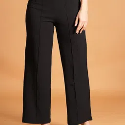 BAESD Women High-Rise Easy Wash Trousers-image-77