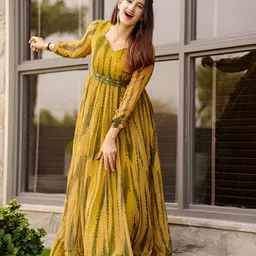 Femvy Print Crepe Fit & Flare Maxi Dress-image-62