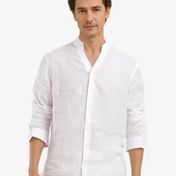 RARE RABBIT Men Comfort Spread Collar Solid Cotton Casual Shirt-image-73