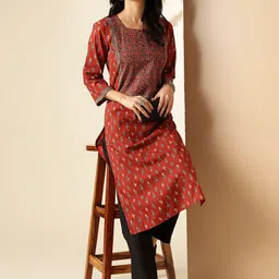 GULMEHAK Women Floral Printed Daily Cotton A-Line Kurta-picture-22