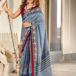 Anouk Printed Pure Cotton Ikat Saree-image-38