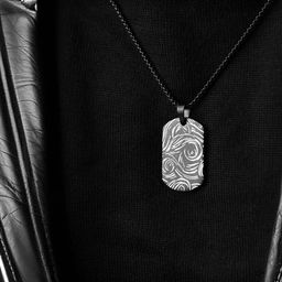 Mesmerize Men Stainless Steel Van Gogh Dog Tag Pendant With Chain-image-30