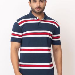 WILD COPS Men Striped Polo Collar T-shirt-image-67