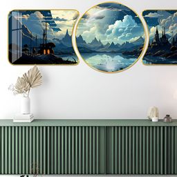Aura Blue & Black 1 Piece Wood Other Wall Paintings-picture-33