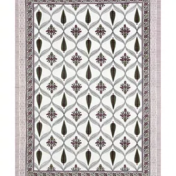 BLOCKS OF INDIA 8-Pcs White & Green Printed Cotton Diwan Set image 4