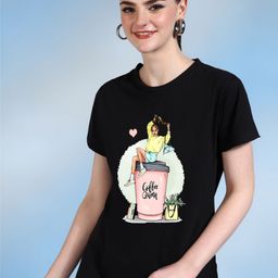 Moda Rapido Women Printed Bio Finish Raw Edge T-shirt-image-67