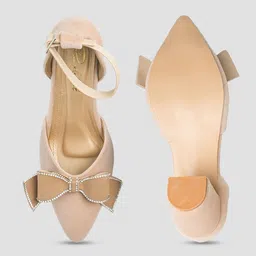 PURPLEHUNT Women Pointed Toe Ankle Loop Mules with Bows image 3