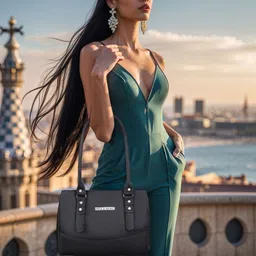 HIDLE BERG Structured Shoulder Bag with Quilted image 4