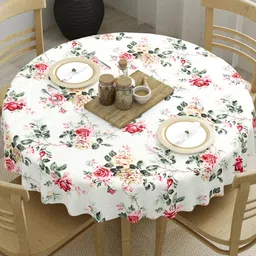 The Home Story Floral Printed 4 Seater Round Table Cover-image-90