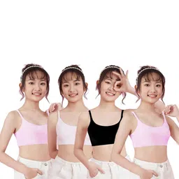 BRAAFEE Girls Pack Of 4 Full Coverage Beginners Bra-78