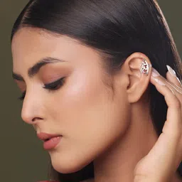 Dulcett Silver Plated Contemporary Shaped Ear Cuff Earrings-40